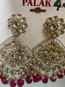 Kundan  And Meenakari Jumkas