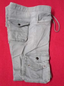 Gray Cargo Pants With waist chain