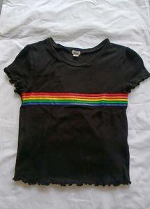 Black Rainbow Printed Tshirt 🌈