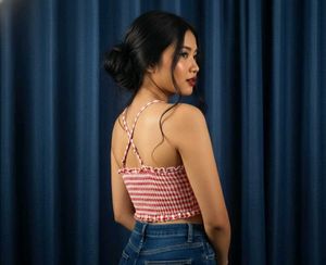 Gingham Halter Crop Top