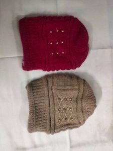 Ladies Winter Woolen Cap (Stock Clear  Sale)