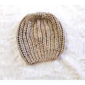 Netural Tones Knitted look crochet 🧶 Beanie