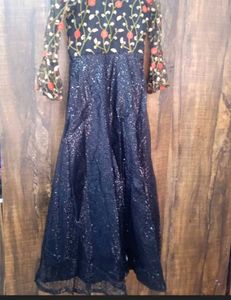 Elegant Black Embroidered Gown
