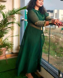 green kurti set