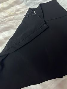Mini Black Skirt With Slit And Shorts