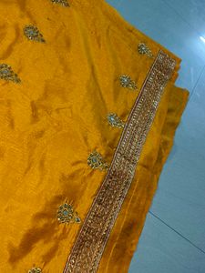 Elegant Teal &amp; Gold Festive Saree