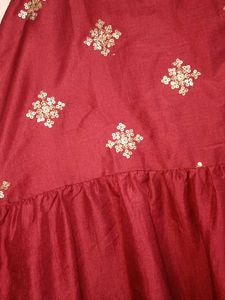 Maroon Sundress with Gold Accents