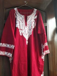 Maroon Embroidered Pheran
