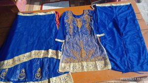 Blue Embroidered Kurta Set