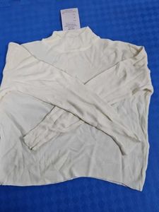 Elegant Cream Turtleneck Top