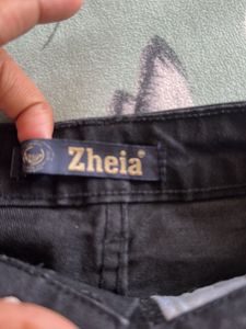 Black Denim Mini Skirt