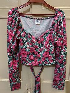 Pink Floral Long Sleeve Top