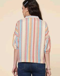 Striped Button-Down Top