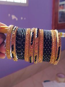 Beautiful Silver And Velvet Black 🖤 Bangles 😘😘