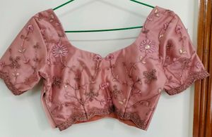 Pink Bridal Floral Embroidered Designer Blouse