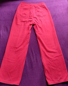 Red Wide Leg Trousers