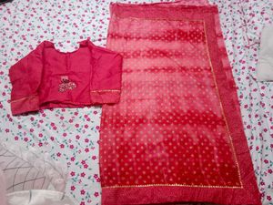 Red Saree with Blouse