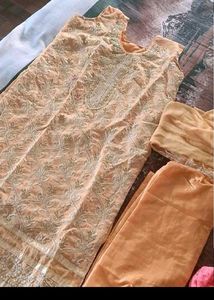 Peach Embroidered Suit