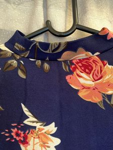 Mock Neck Floral Top