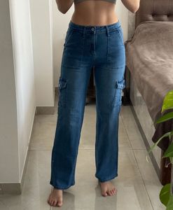 Lyra Denim Cargo Pants