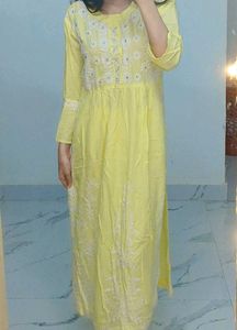 Light Yellow Embroidered Dress