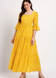 Yellow Floral Maxi Dress