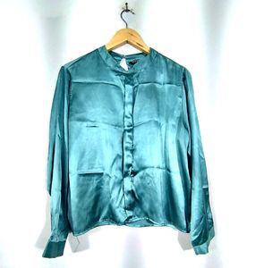 Tokyo Talkies Sea Green Satin Top ( Women)