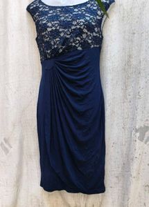 I. Elegant Navy Lace Dress