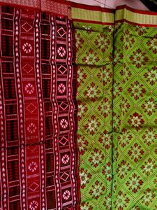 sambalpuri print saree with pata blouse piece