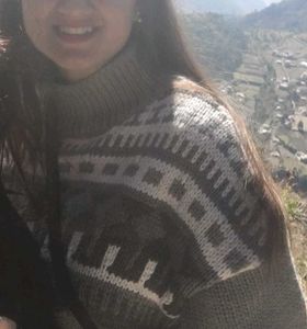 White And Grey Woolen Sweater