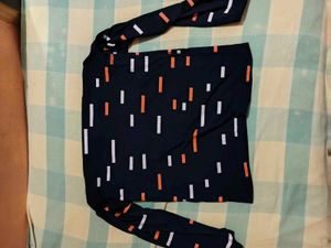 Navy Geometric Print Top