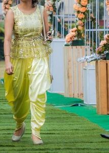 Yellow Ethnic Dhoti Set