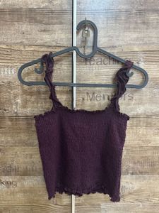 Wine Coloured Sleeveless Top