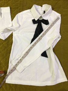 Stretchy White Collared Top Fits B-32-36