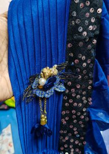 Elegant Blue Partywear saree.Ready to were.