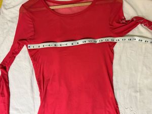 Beautiful Red Mesh Top