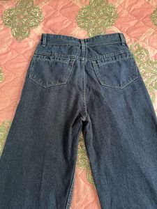 Wide Leg Blue Jeans
