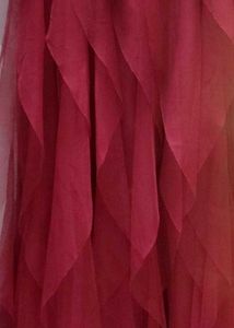 Maroon Crochet Top Tulle Dress