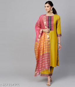 Black Or Yellow Cotton Blend Suit Set In All Sizes