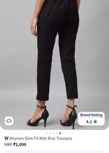W Women&#39;s Slim Fit Black Trousers