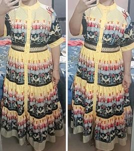 VIBRANT PATTERNED MIDI DRESS