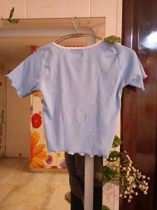 Cute Light Blue Crop Top