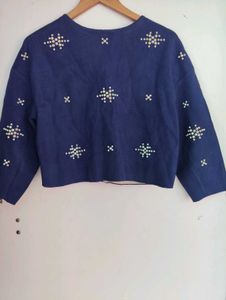 Embroidered Cropped Jacket