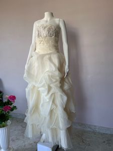 Elegant creme organza gown FIXED PRICE
