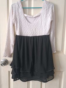 Cute Two-Tone Mini Dress