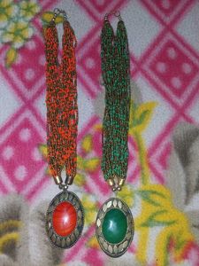 Beaded Stone Pendant Necklaces