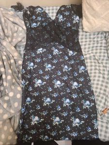 Floral Lace Trim Maxi Dress