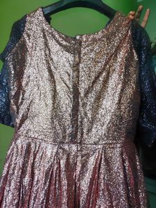 Shimmer Evening Gown Black And Copper Combo
