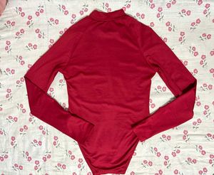 Maroon Long Sleeve Swimsuit