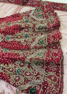 Bridal Fish Cut Full Zardozi Work Zari Kundan Wor